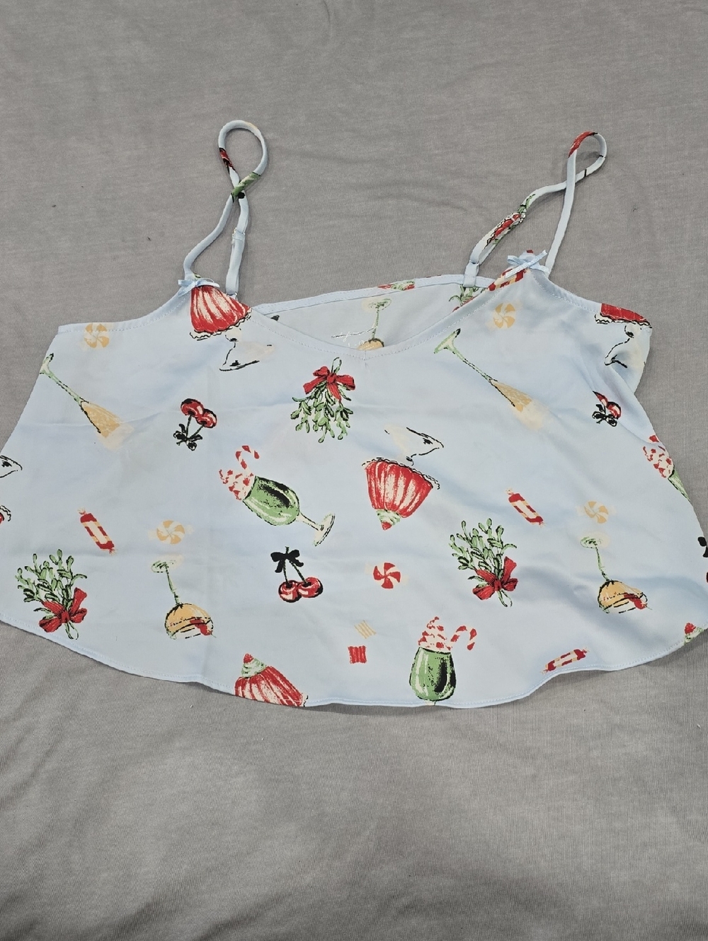 Urban Outfitters Light Blue Holiday Print Cami